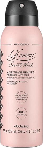 Imagem de Desodorante Antitranspirante Aerossol Glamour Secrets Black 75g/125ml