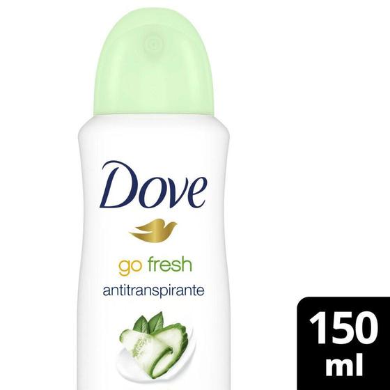Imagem de Desodorante Antitranspirante Aerossol Pepino e Chá Verde Dove Go Fresh 150ml