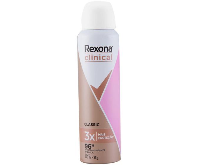 Imagem de Desodorante Antitranspirante Aerossol Rexona - Clinical Classic Feminino 96 Horas 150ml