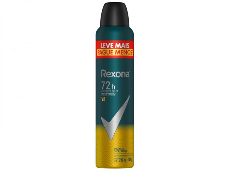 Imagem de Desodorante Antitranspirante Aerossol Rexona Men - V8 Masculino 72 Horas 250ml