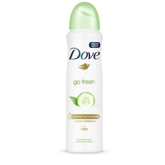 Imagem de Desodorante antitranspirante Feminino Dove go fresh, pepino e cha verde, aerossol, 1 unidade com 150mL