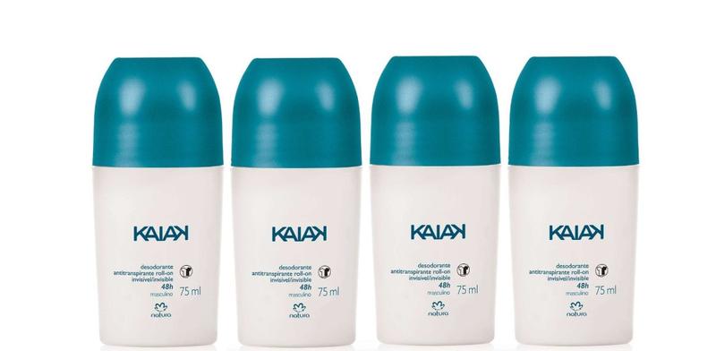 Imagem de Desodorante Antitranspirante Roll On Kaiak Masculino 75 ml kit 4 unidades