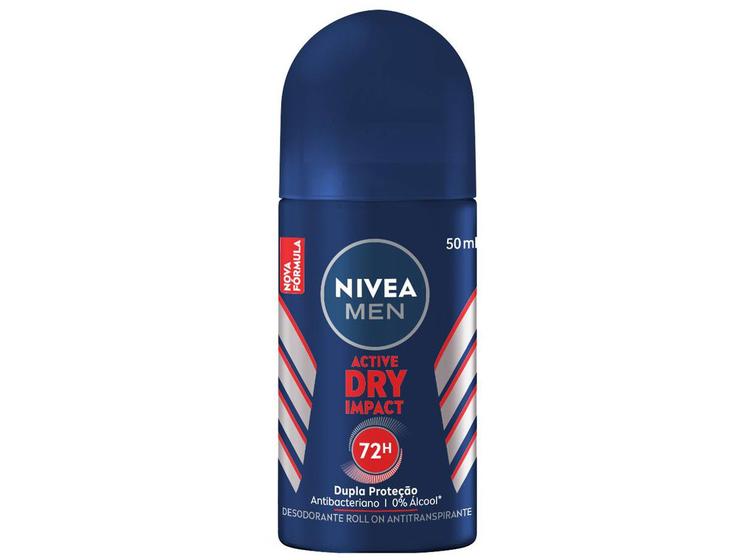 Imagem de Desodorante Antitranspirante Roll On Nivea Men Active Dry Impact Masculino 50ml