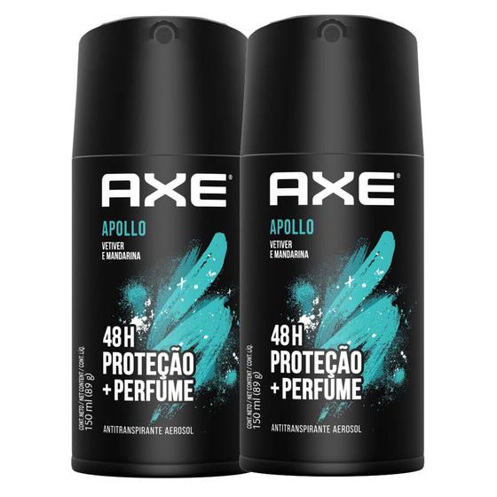 Desodorante Axe Apollo Body Spray Aerosol 150ml Kit com duas unidades Menor preço em Desodorante Axe Apollo Body Spray Aerosol 150ml Kit com duas unidades