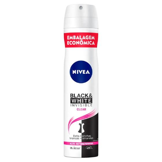 Imagem de Desodorante Black & White Invisible Clear 200ml 72h - Nivea