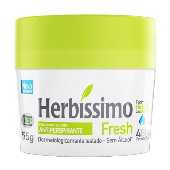 Imagem de Desodorante Creme Antitranspirante Fresh Herbíssimo 55g