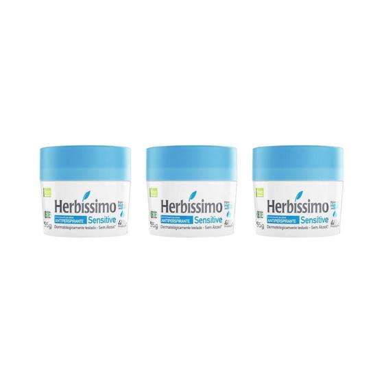 Imagem de Desodorante Creme Herbissimo 55 G Sensitive - Kit C/3Un