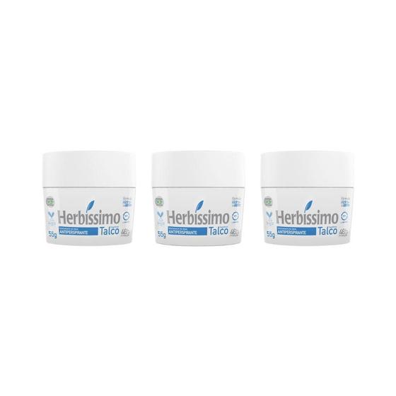 Imagem de Desodorante Creme Herbissimo 55 G Talco - Kit C/3Un