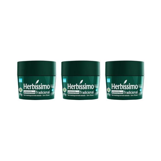 Imagem de Desodorante Creme Herbissimo 55 G Tradicional - Kit Com 3Un