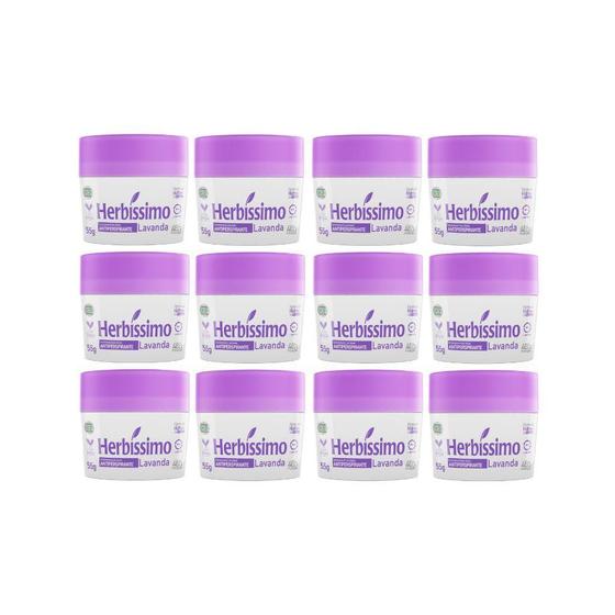 Imagem de Desodorante Creme Herbíssimo 55G Lavanda - Kit Com 12Un