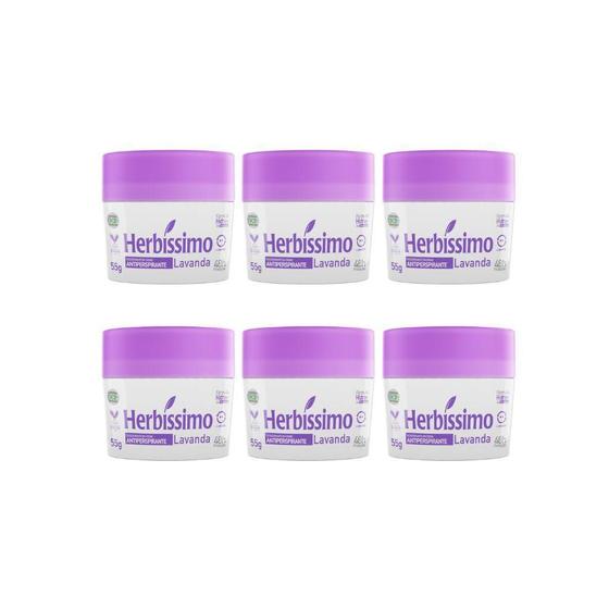 Imagem de Desodorante Creme Herbíssimo 55G Lavanda - Kit Com 6Un