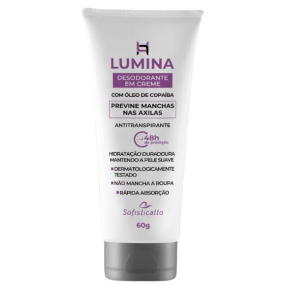 Imagem de Desodorante Creme Lumina Axilas Suvaco AntiTranspirante Hidratante 60g