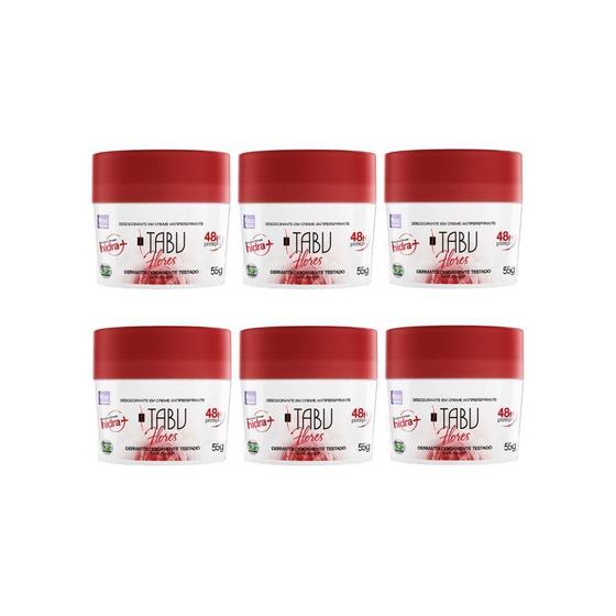 Imagem de Desodorante Creme Tabu 55G Flores - Kit Com 6Un