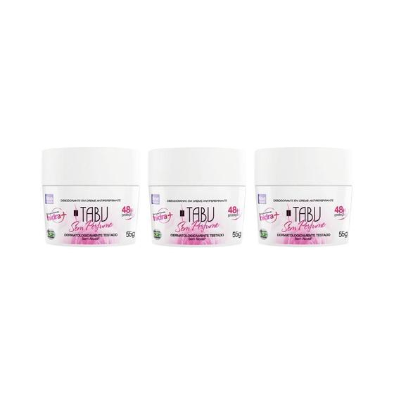 Imagem de Desodorante Creme Tabu 55G Sem Perfume - Kit Com 3Un