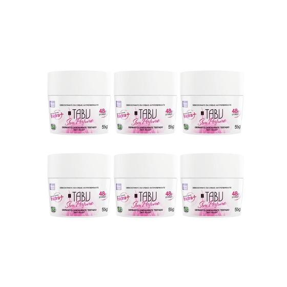 Imagem de Desodorante Creme Tabu 55G Sem Perfume - Kit Com 6Un