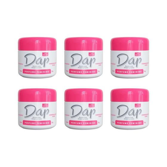 Imagem de Desodorante Dap Creme Pote Perfume Feminino 55G - Kit 6Un