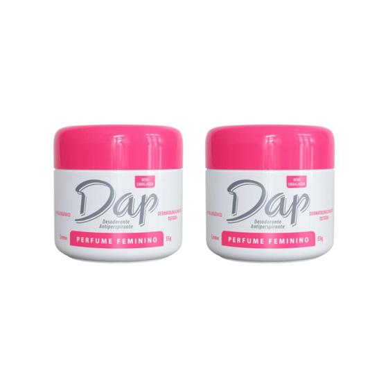 Imagem de Desodorante Dap Creme Pote Perfume Feminino 55g - Kit C/ 2un