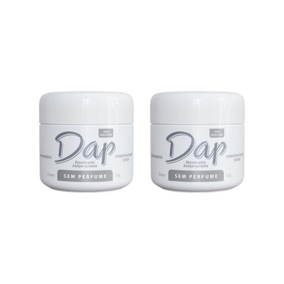 Imagem de Desodorante Dap Creme Pote Sem Perfume 55G - Kit Com 2Un