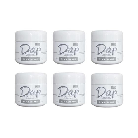 Imagem de Desodorante Dap Creme Pote Sem Perfume 55G - Kit Com 6Un