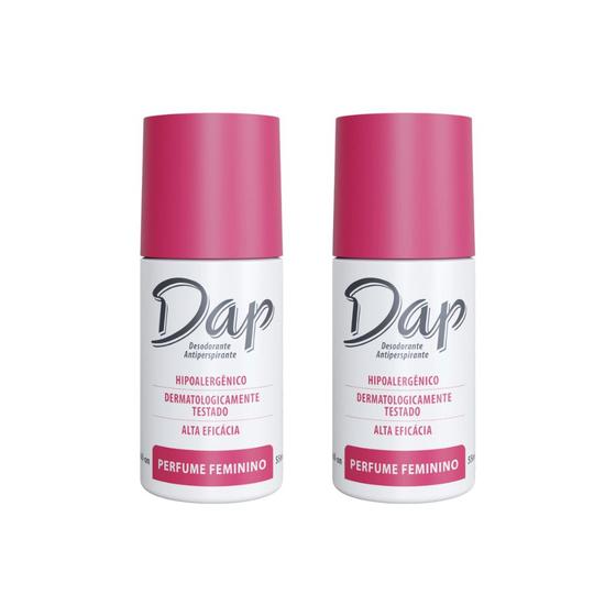 Imagem de Desodorante Dap Roll-on Perfumado Feminino 55ml - Kit C/ 2un