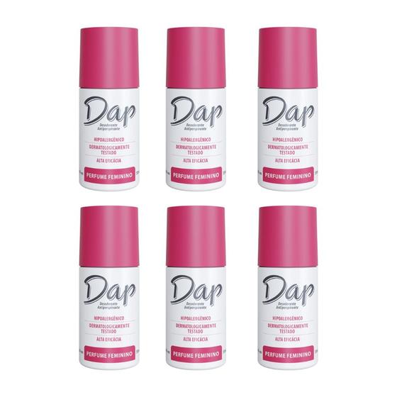 Imagem de Desodorante Dap Roll-on Perfumado Feminino 55ml - Kit C/ 6un