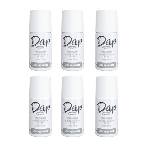 Imagem de Desodorante Dap Roll-on Sem Perfume 55ml - Kit C/ 6un