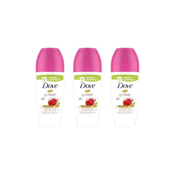 Imagem de Desodorante Dove 50ml Feminino Go Fresh Roma - Kit C/3un