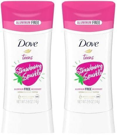 Imagem de Desodorante Dove Teens Strawberry Sparkle - Stick 76ml (Pack com 2)