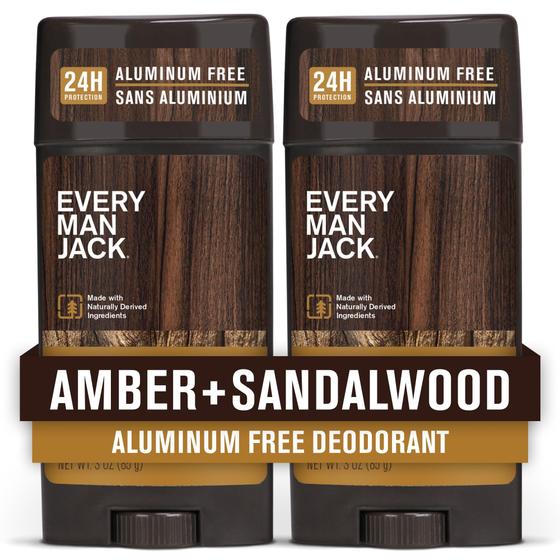 Imagem de Desodorante Every Man Jack Amber+ Sandalwood 90 ml (pacote com 2)