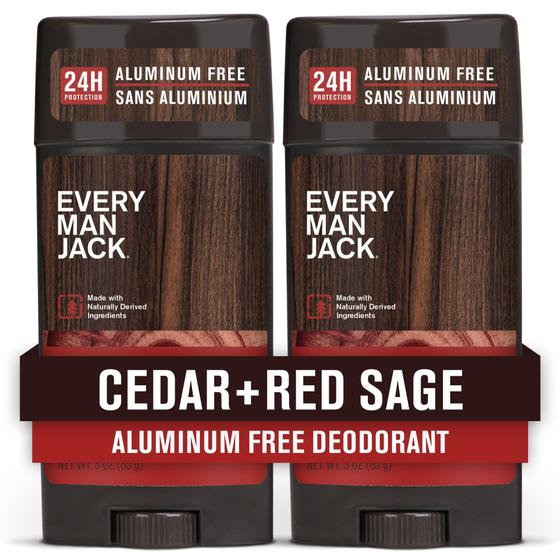 Imagem de Desodorante Every Man Jack Cedar + Red Sage - 90ml (Pack com 2)