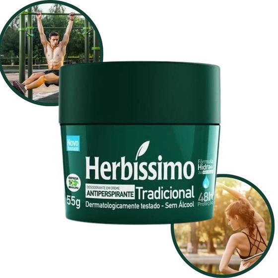 Imagem de Desodorante Herbíssimo Antiperspirante Tradicional em Creme com 48H de Proteção 55g