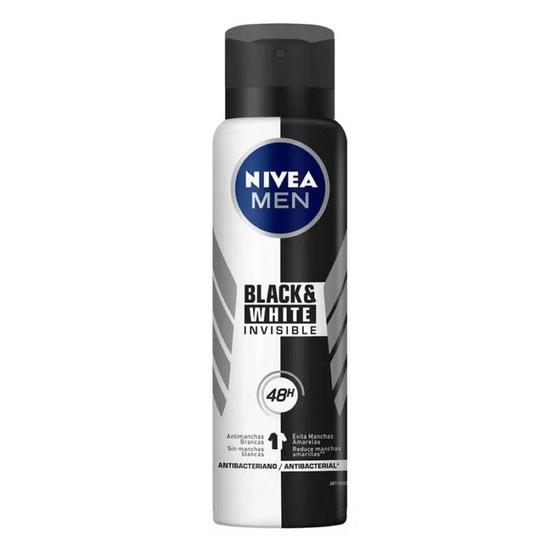 Imagem de Desodorante Masculino Aerosol Black & White Invisible 48h 150ml - Nivea