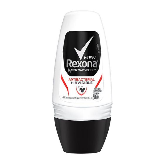 Imagem de Desodorante Masculino Rexona Motionsense Antibacterial Invisible, Roll-On, 1 Unidade Com 50Ml