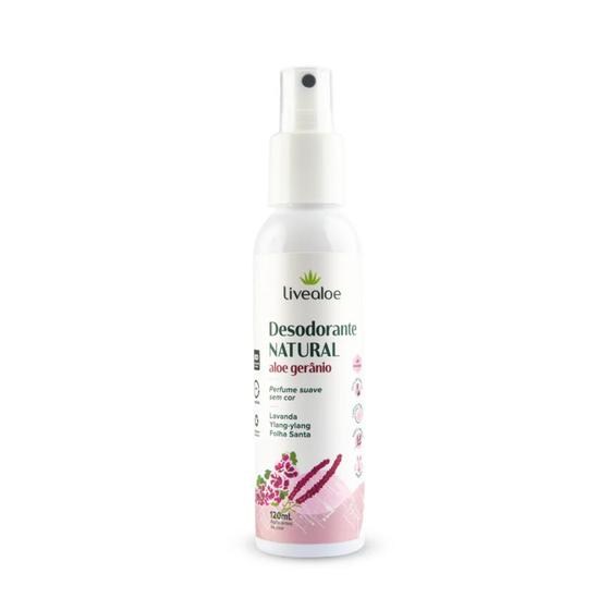 Imagem de DESODORANTE NATURAL ALOE GERANIO LIVEALOE 120ml