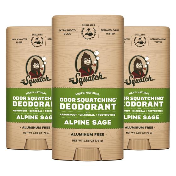 Imagem de Desodorante Natural Dr. Squatch Alpine Sage para Homens - 3 Unidades de 80ml