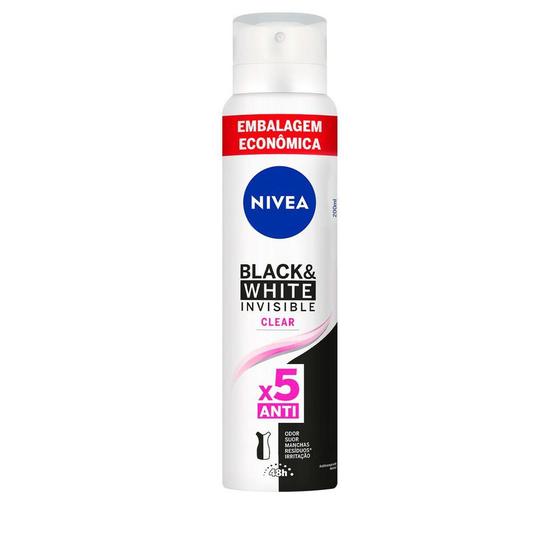 Imagem de Desodorante Nivea Invisible Black & White Clear Aerosol Antitranspirante 200ml