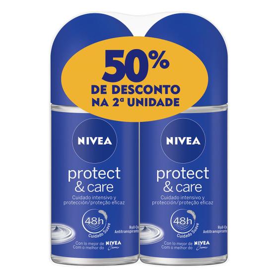 Imagem de Desodorante Nivea Rollon Protec Care 50ml 2 Unidades