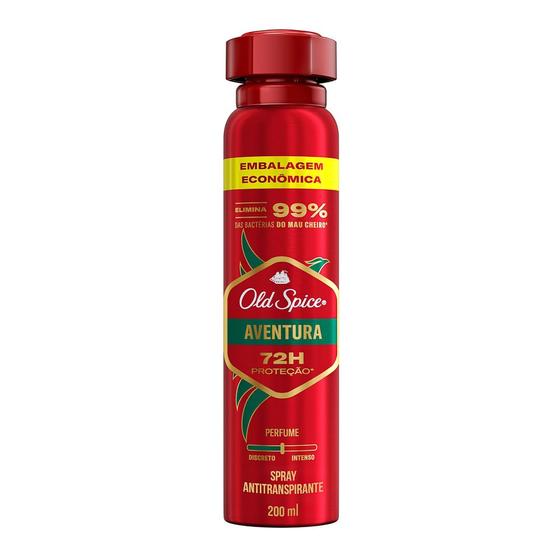 Imagem de Desodorante Old Spice Adventure Valentia e Madeira Spray Antitranspirante 200ml Embalagem Econômica