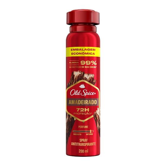 Imagem de Desodorante Old Spice Amadeirado Spray Antitranspirante 200ml Embalagem Econômica