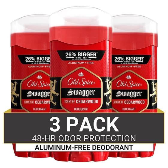Imagem de Desodorante Old Spice Swagger Scent Sem Alumínio - 112ml (Kit com 3)