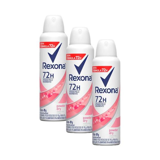 Desodorante Powder Dry Rexona Aerosol Antitranspirante 48h 150ml Kit com três unidades Menor preço em Desodorante Powder Dry Rexona Aerosol Antitranspirante 48h 150ml Kit com três unidades