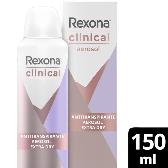 Imagem de Desodorante Rexona Clinical Antitranspirante Aerossol Extra Dry 150ml