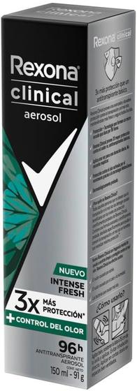 Imagem de Desodorante Rexona Clinical Intense Fresh Antitranspirante Aerosol Masculino 150ml