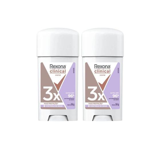 Imagem de Desodorante Rexona Creme Clinical 58G Fem Extra Dry Kit 2Un