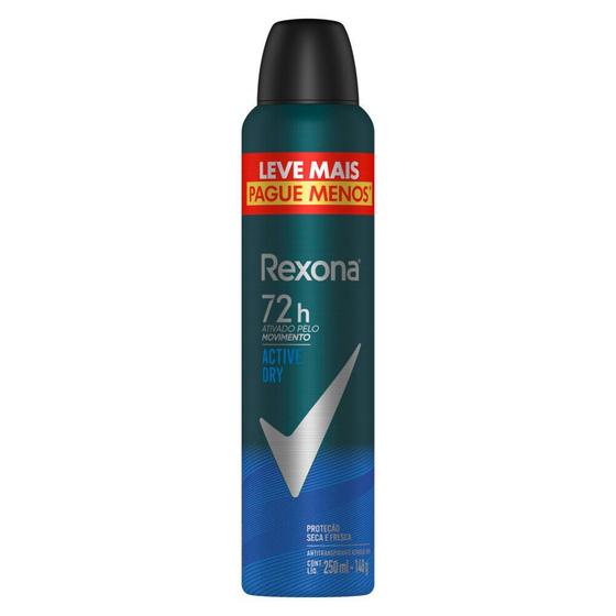 Imagem de Desodorante Rexona Men Active Dry Aerosol Antitranspirante 72h 250ml Leve Mais Pague Menos