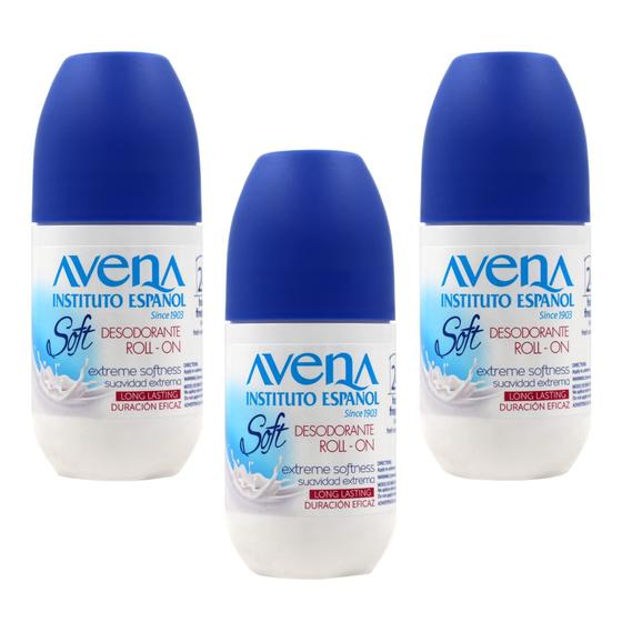 Imagem de Desodorante Roll-On Avena Instituto Español Soft - 75ml (Pacote com 3)