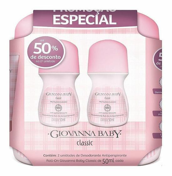 Imagem de Desodorante Roll On Classic Giovanna Baby 50ml Com 2 Unidades