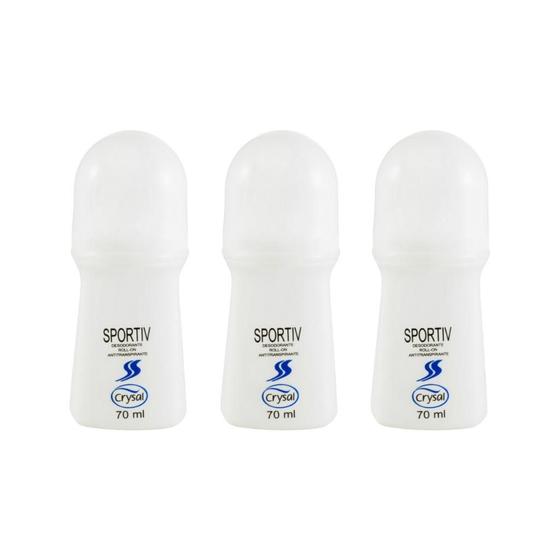 Imagem de Desodorante Roll-On Crysal 70Ml Sportiv - Kit Com 3Un