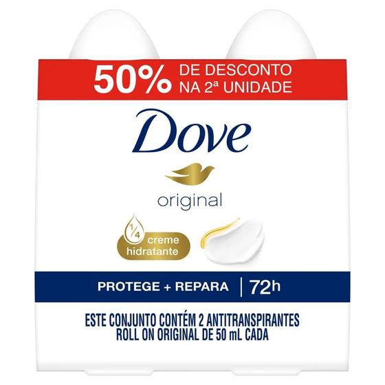 Imagem de Desodorante Roll-on Dove Original Com 2 Unidades 50ml Cada