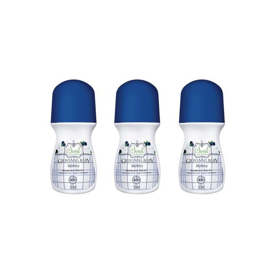 Imagem de Desodorante Roll-on Giovanna Baby Blueberry 50ml - Kit C/3un